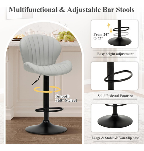 Colamy Juego De 6 Taburetes De Bar Modernas Sillas De Bar