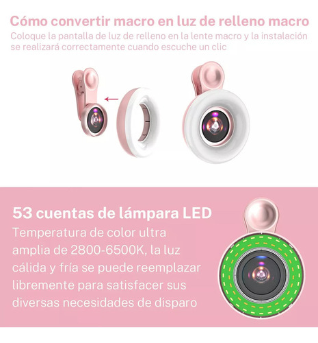 Ye Lente Teléfono Macro 15x Con Clip Luz Relleno