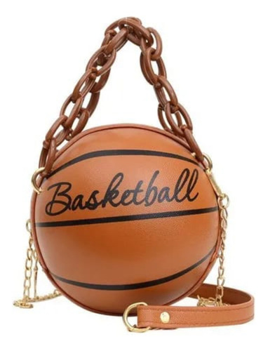Bolsa Bandolera Basketball Balón Miel Liso Níquel Miel