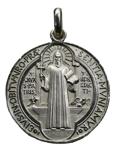 Medalla Plata 925 San Benito #309 Bautizo Comunión 