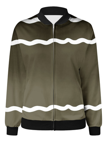 Casaco Feminino Estampado Com Zíper 699
