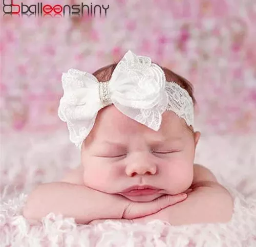 Tiara Diadema Elegante para Bebé Niña de Flores para Bautizo