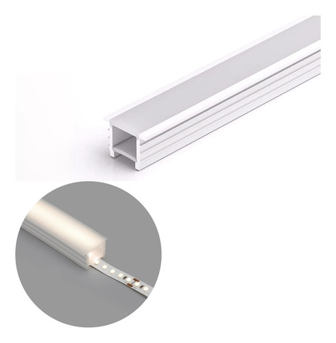 Kit 10 Metros Perfil Flex Slim Embutir Para Fita Led Inteiro