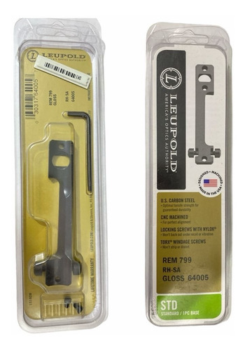 Base Mira 1 Pieza Leupold Std Remington 799 Negro Caceria