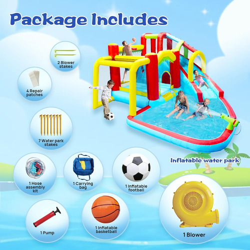 Parque Acuático Inflable Con Soplador, Parque Acuático Infla