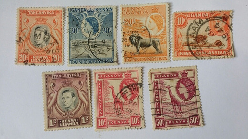 Lote De Estampillas Antiguas Colonias Inglesas Uganda