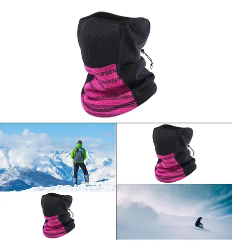 Invierno Cuello Polaina Media Mascarilla Bufanda Cuello Rojo