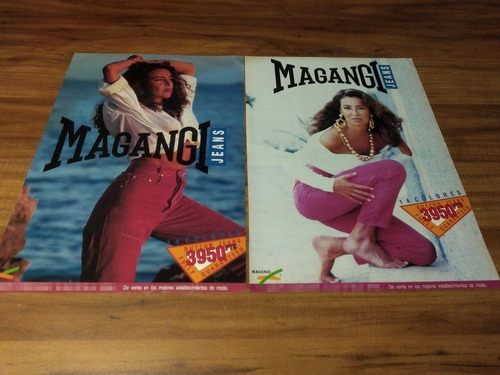 (pg142) 2 Publicidades Magangi Jeans * Ana Obregon