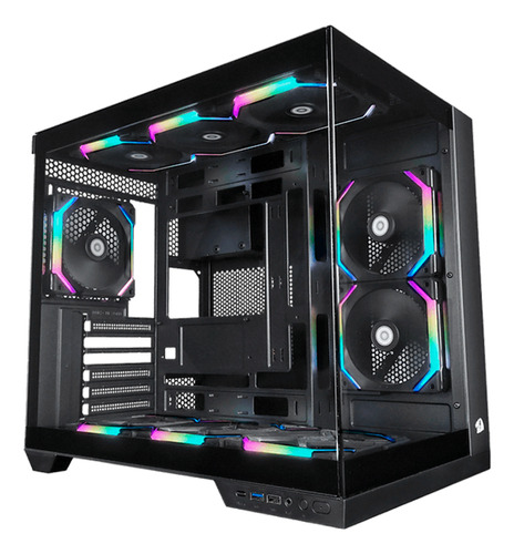 Gabinete Gamer Redragon Wideload Pro Ca-604b-Pro Preto Mid Tower Vidro ATX