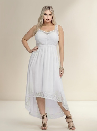 Vestido Todo De Encaje Con Falda Asimétrica Boda Civil