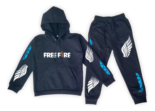 Conjunto Deportivo Niños/as Free Fire Angelical Con Capucha