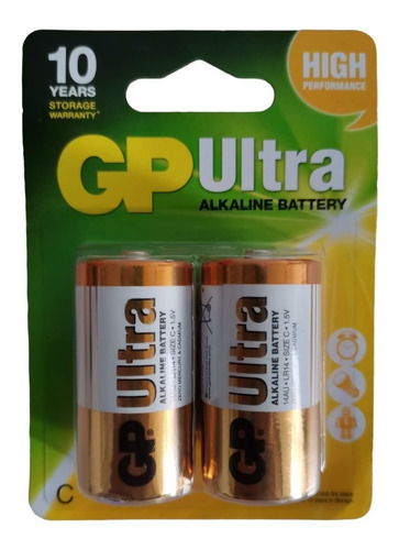 Bateria Pila Gp Tipo C Plus Ultra Alkalina 1.5 V X2 Unidades