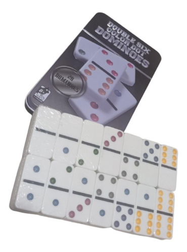 Domino De 28 Fichas Juego De Mesa Con Doble 6 De Color