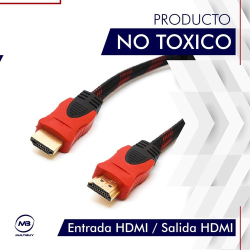 Cable Hdmi Mallado 1.5 Metros Oro Audio Video Tv Hd 1080p 4k