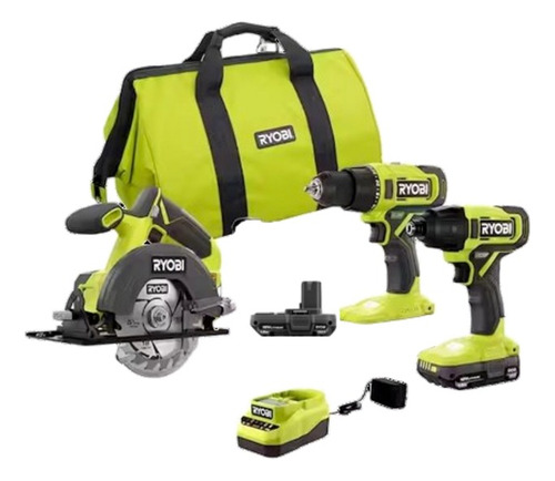 Ryobi Combo 3 Herramientas Dos Baterias 2 Amp Cargador Org