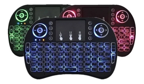 Mini Teclado Inalámbrico Control Smart Tv Mouse Portátil Luz