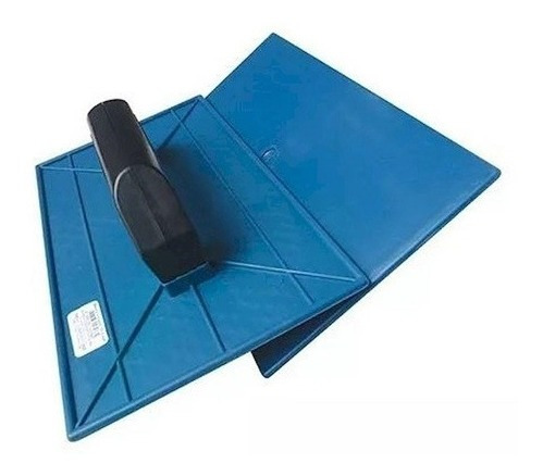 Imagem 3 de 9 de Kit 4 Unid Desempenadeira Lisa E Corrugada Azul P/ Massa