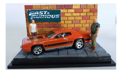 Mini Diorama Para Hot Wheels Caixa De Acrílico E Boneco 