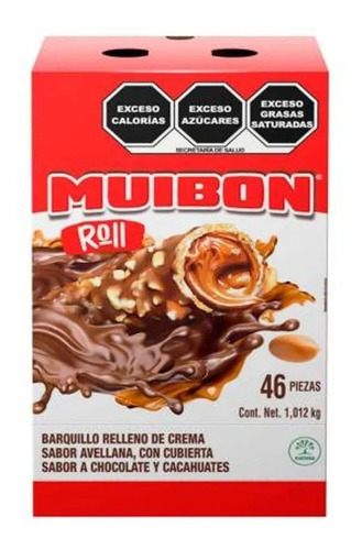 Caja Con 46 Pz Chocolates Muibon Roll Relleno Crema Avellana