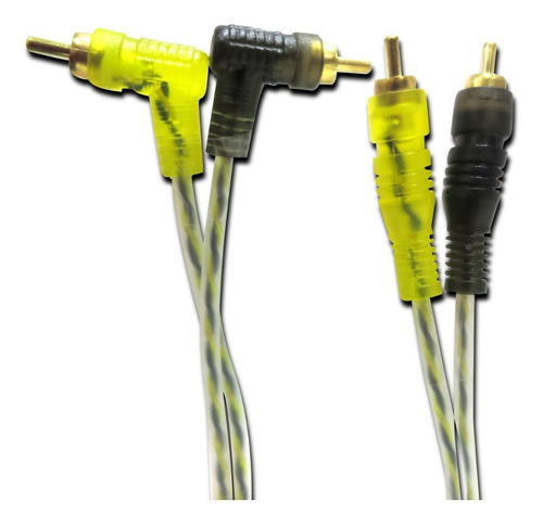 Cable 2 Plug Rca A 2 Plug Rca Tipo L Conectores Dorados 9.10