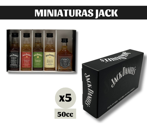 Imagen 1 de 9 de Pack 5x Miniatura Jack Daniels Variedades - Single Barrel