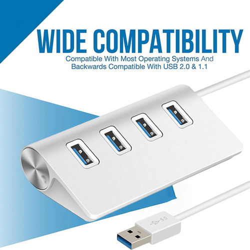 Usb 3.0 Hub Extensor Usb Compacto De 4 Puertos Para