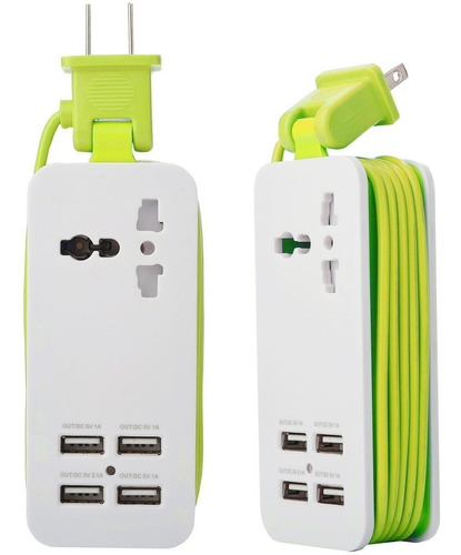 Mini Usb Power Strip, Estación De Carga Usb De 4 Puertos.