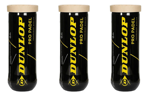 Tubo Pelotas X3 Dunlop Pro Padel Pack 3 Tubos Paddle Tenis