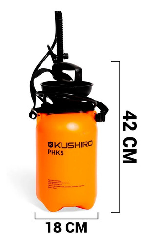 Imagen 4 de 8 de Pulverizador Fumigador A Presion 5 Lts. Insecticida Kushiro
