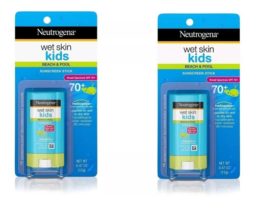 2 Protetor Solar Neutrogena Wet Skin Kids Spf 70 Bastão