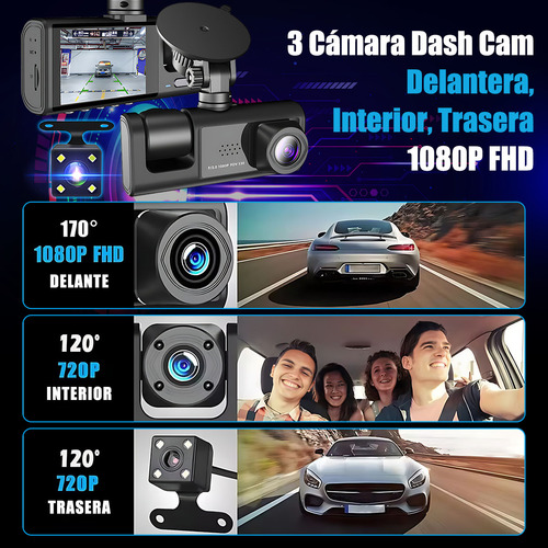 Cámara Para Automovli 3 1080p Con 32 Gb Tarjeta Memoria Dash