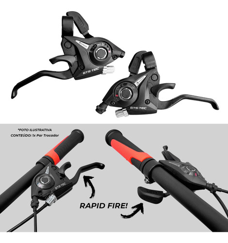 Passador Alavanca Marchas Rapid Fire Gts 3x8 24v Bike