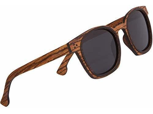 Woodies Gafas De Sol De Madera Completa Zebra Wood Estilo De