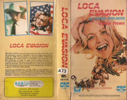 Loca Evasion Vhs Goldie Hawn Steven Spielberg