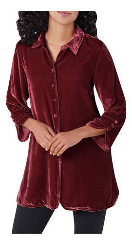 Camisa De Manga Larga Para Mujer, Camisa De Terciopelo De Co