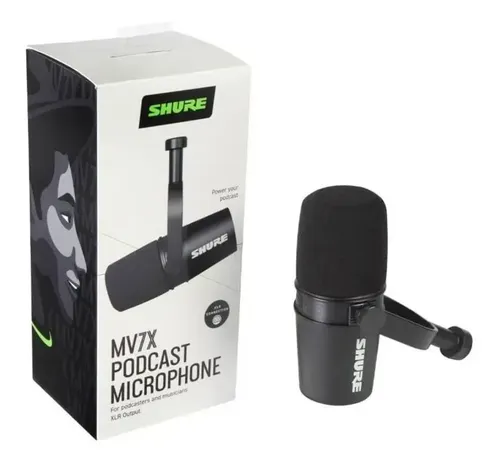 Microfone Shure Motiv MV7X Dinâmico Cardioide cor preto