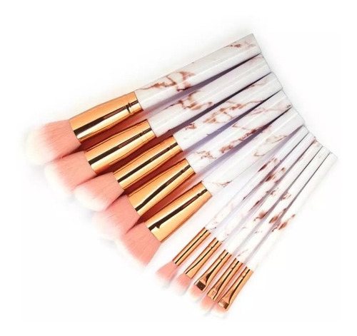 Imagen 5 de 10 de Set Maquillaje 10 Brochas Rostro Ojos Con Estuche Clicshop