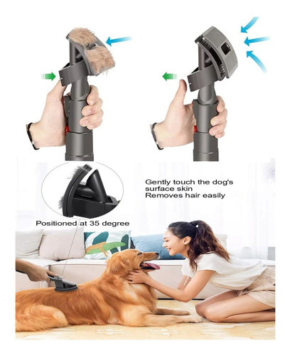 Para Dyson Pet Grooming Tool, Cepillo Aspirador Para Perros