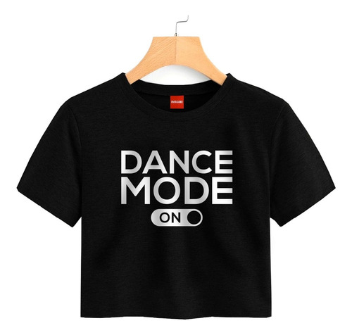 Blusa Crop Dance Mode Academia Danza Dama Playera Negra #771