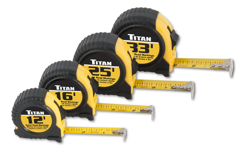 Conjunto De Fita Métrica Titan 10902 Com 4 Peças (3,7 M, 4,9