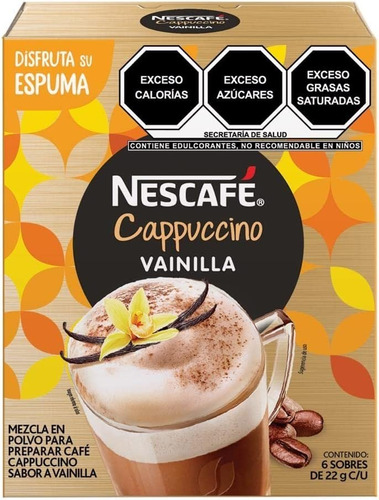 Café Instantáneo Capuchino Nescafé Vainilla 6 Sobres De 22g