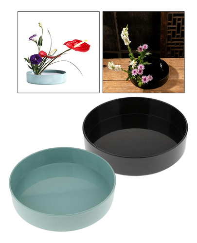 2x Plástico Ikebana Suiban Florero Bonsai Flor Contenedor
