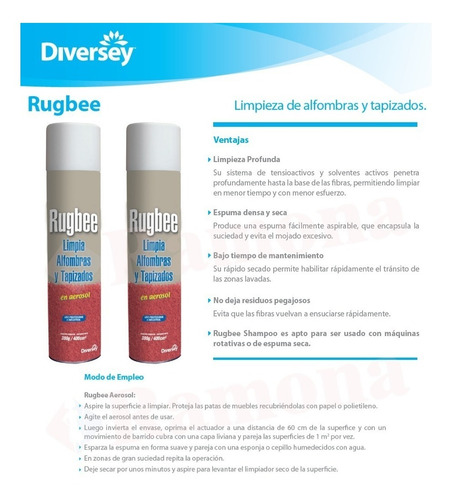 Limpia Alfombras Y Tapizados Rugbee Pack 2 Aerosoles