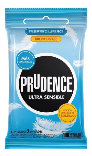 Preservativo Prudence Ultrasensible De Bolsillo, 3 Und.