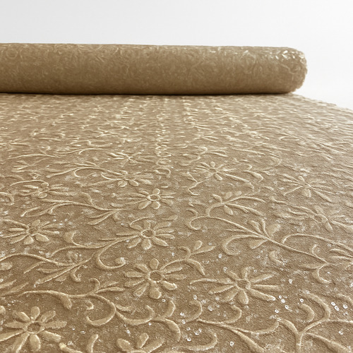 Tul Bordado Con Flores 1m X 1.4m Dorado Flores