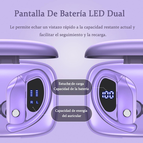 Occiam T17 Audífonos Inalámbricos Bluetooth Oreja Colgante Color Violeta