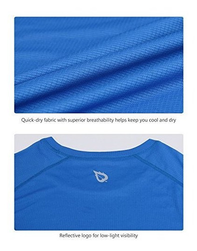 Baleaf Camiseta Manga Corta Para Correr Fitness Secado Azul
