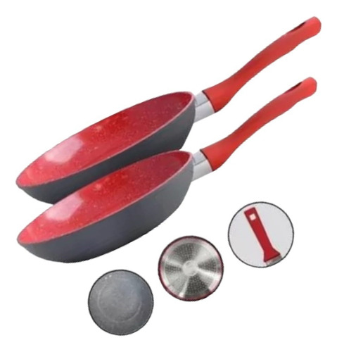 Conjunto Frigideiras Redstone 2 Peças Cor Vemelho