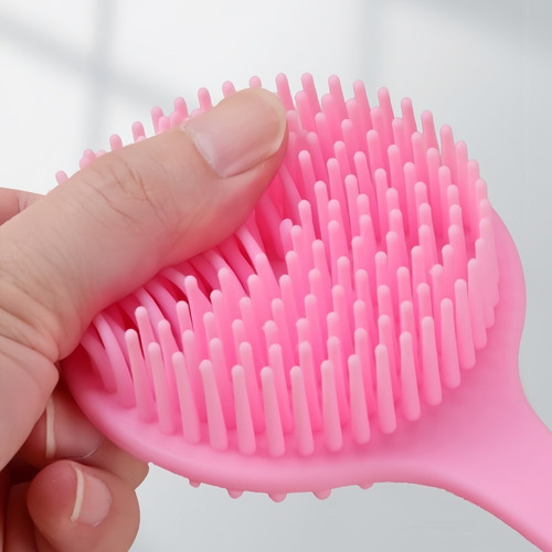 Cepillo De Baño De Doble Cara De Mango Largo De Silicona