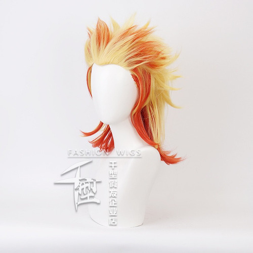 Demon Slayer Rengoku Kyoujurou Cosplay Peluca Corto Pelo